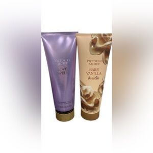 Victoria's Secret Love Spell & Bare Vanilla Body Lotions - Purple & Cream